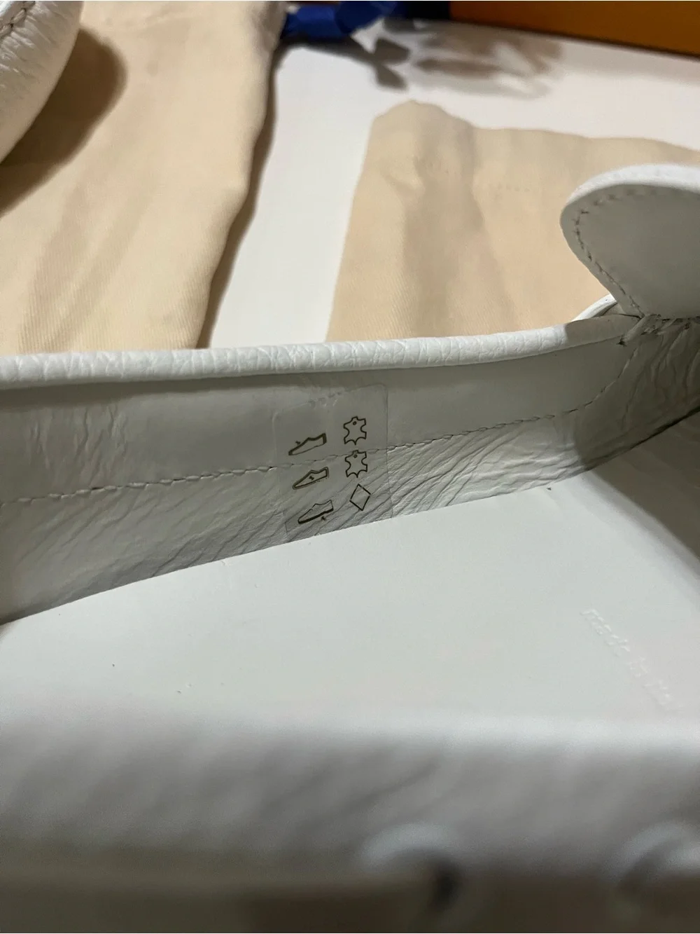 Louis Vuitton White Embossed Monogram Driving Loafers with Bow